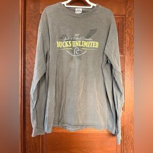 Vintage Ducks Unlimited Gray Long Sleeve Shirt